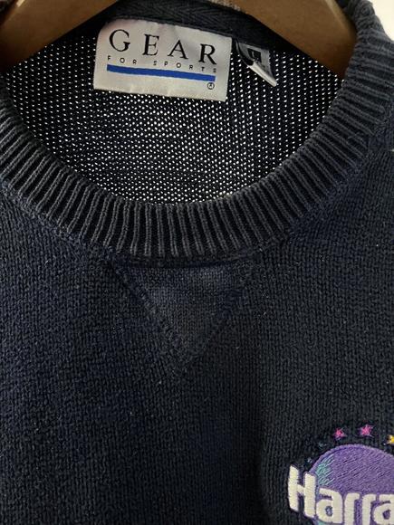 VTG Harrah’s Casino Sweater Sweatshirt Heavy Knit North Kansas City Navy Mens L - Picture 8 of 9